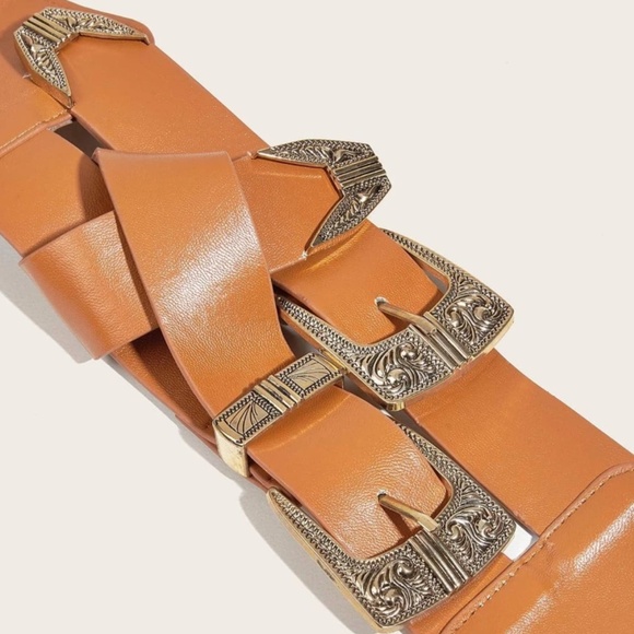 Wide snap Back Double Buckle Belt main image 10